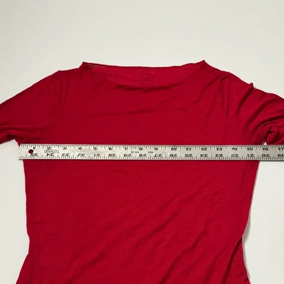 Intimissimi Red Cashmere Modal Long Sleeve Tee Top Size M Boat Neck - Picture 5 of 5